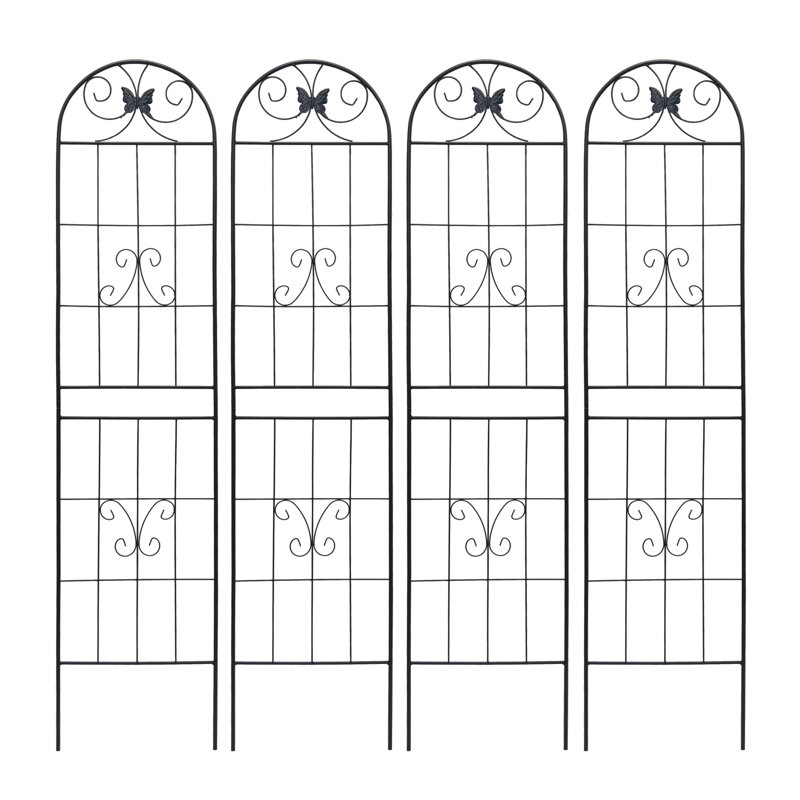 Metal Garden Trellis for Climbing Plants, Rustproof 4-Pack