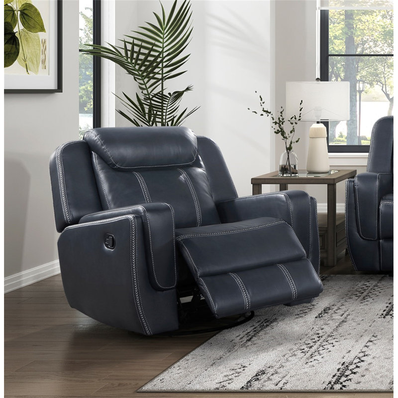 Briara 39.5" Modern Swivel Breathable Faux Leather Glider Recliner with 360° Swivel, Gentle Gliding & Durable Frame