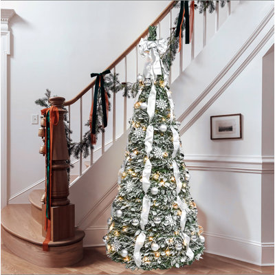 Arbre de Noël artificiel escamotable 6 pi avec 150 lumières chaudes