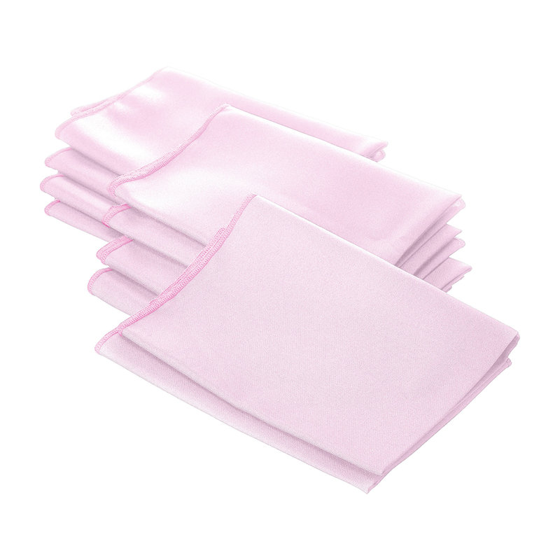 Serviette carrée en polyester - Basics by Wayfair ™, Rose clair, Ensemble de 10