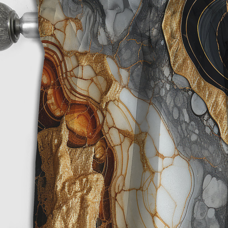 Davida - Spirals Abstract Blackout Curtain - 1 Panels, 52" W x 95" L