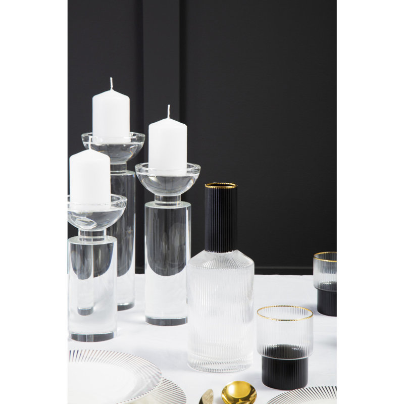 Glass Tabletop Tealight Holder, 21cm H x 10cm W x 10cm D