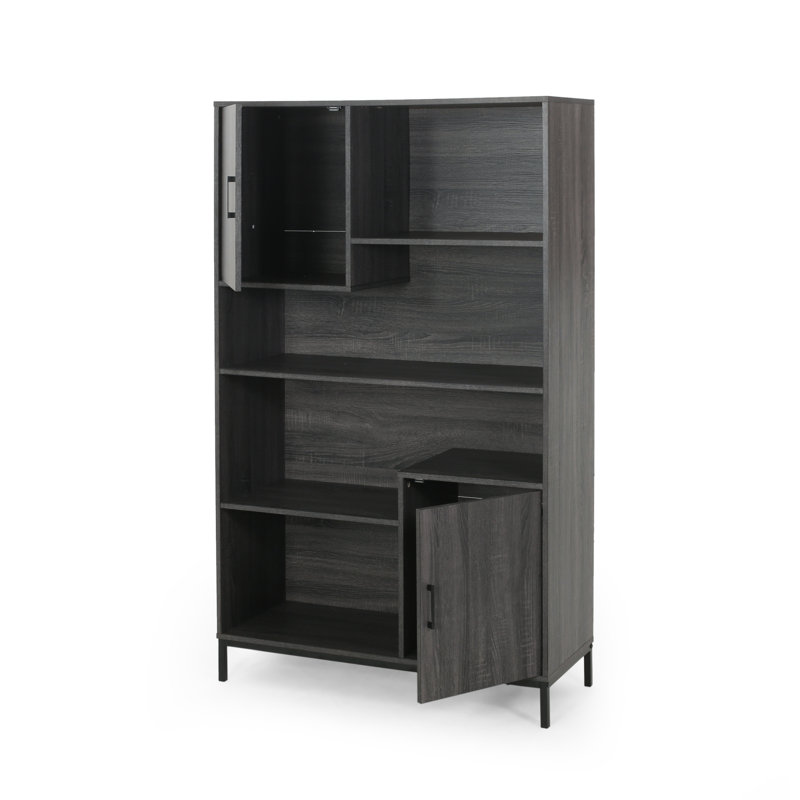 Lilliyan Storage Bookcase, Dark Grey
