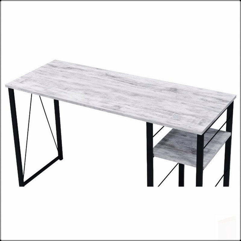 Bureau d'écriture rectangulaire à 2 tablettes avec surface spacieuse et rangement ouvert pour une productivité accrue et une esthétique moderne