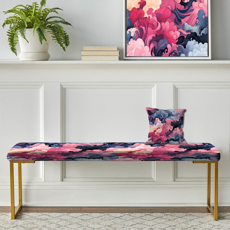 Banc rembourré rose et mauve Mystic Camouflage Reverie