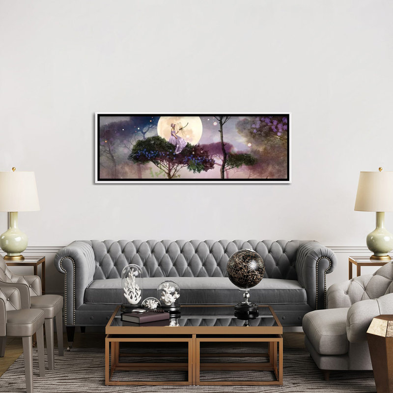 Libellule par Catrin Welz-Stein - impression panoramique, H 20 po x l 60 po x P 1,5 po, Toile blanche encadrée