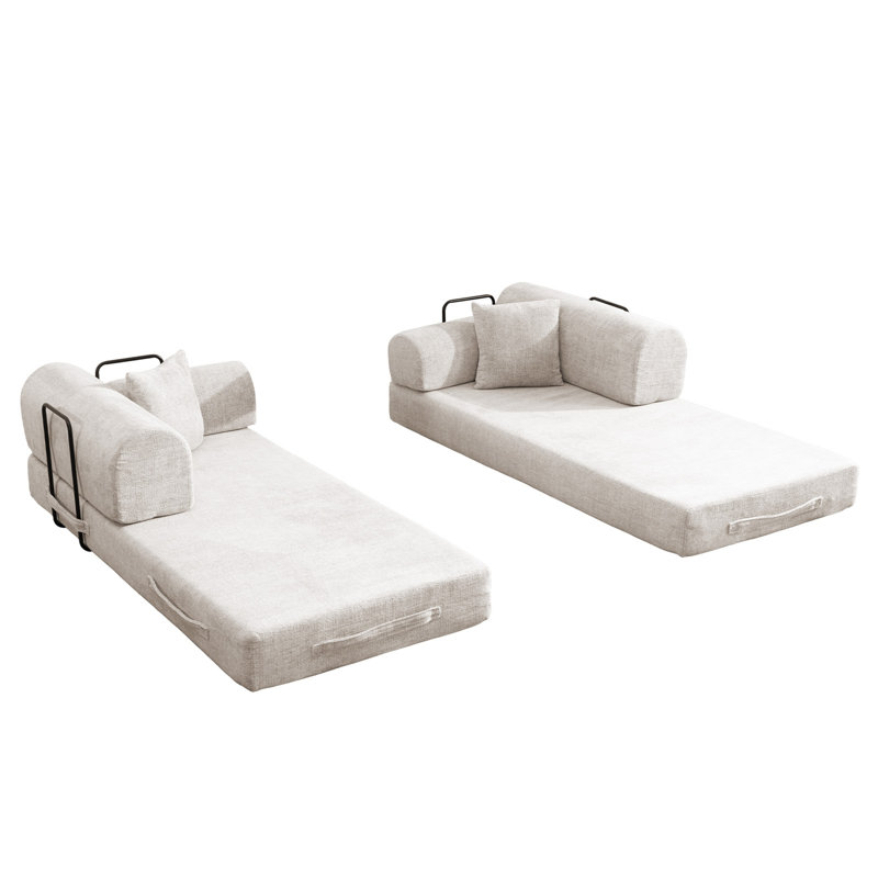 Canapé-lit convertible, Bouclé brun clair