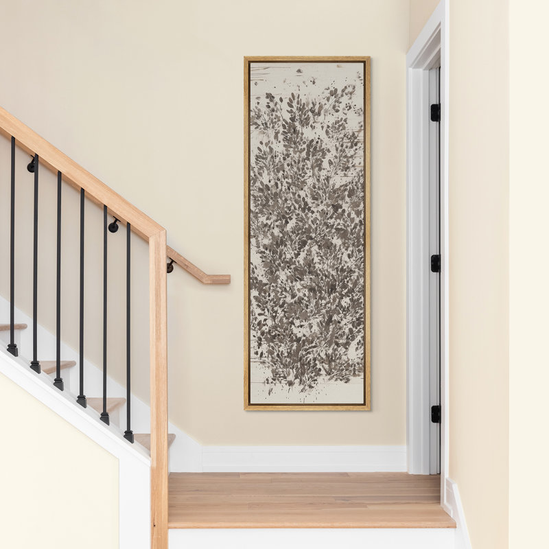 Illustration détaillée de la ligne botanique dans un style classique - grande impression encadrée sur toile de la chambre principale