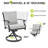 Maynard 7-Piece Black Metal Patio Dining Set With Rectangular Table, 2 Swivel Dining Chairs And Gray Cushions-122878504