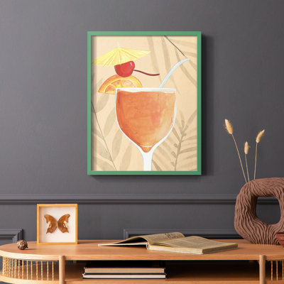«Tropical Cocktail I», reproduction encadrée - bois massif