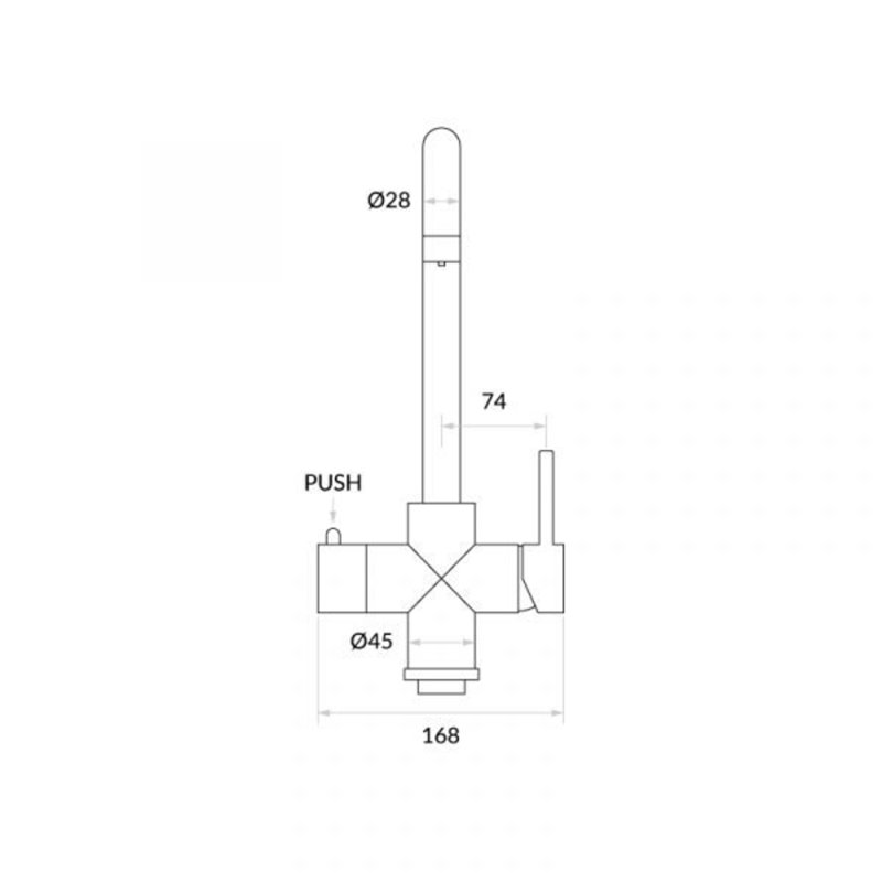 4-1 Instant Boiling Filtered Water Tap - Square Neck, Chrome