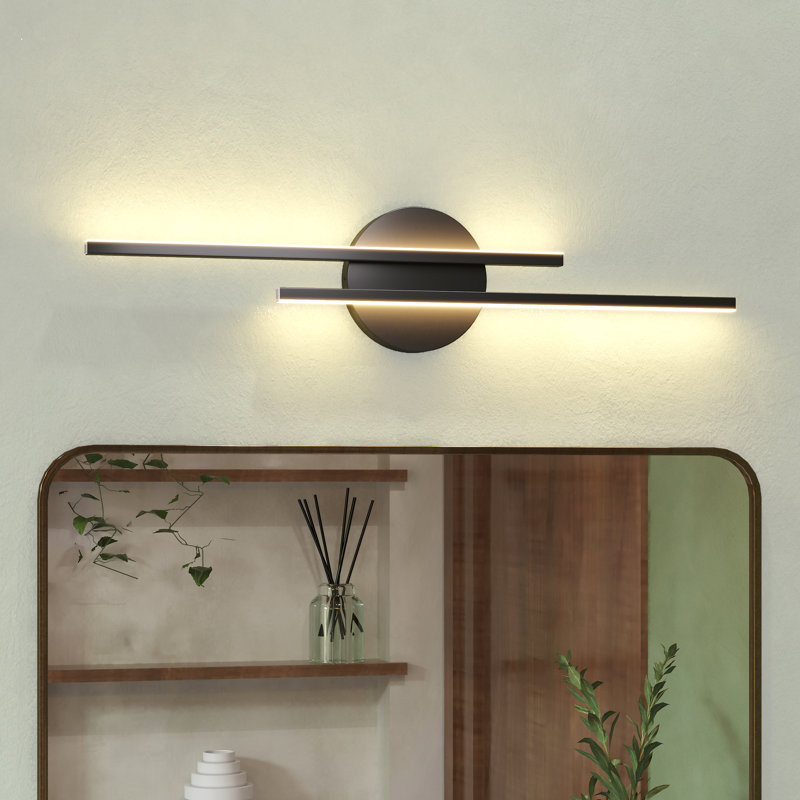 Éclairage de salle de bain à intensité variable à 2 lumières DEL Buchan, Noir mat