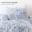 Ensembles de literie modernes, courtepointe simple en polyester doux, confort floral bleu