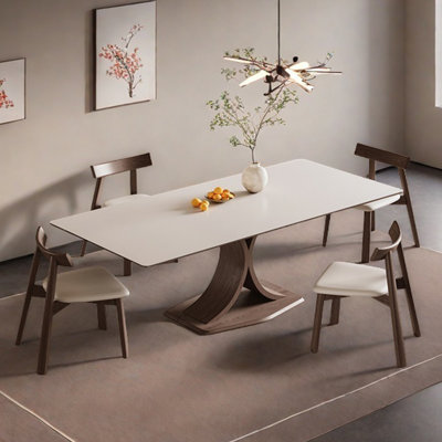 Rectangle sintered stone simple dining table set