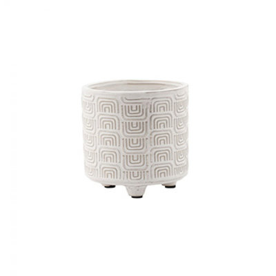 Pot de fleurs à motif géométrique