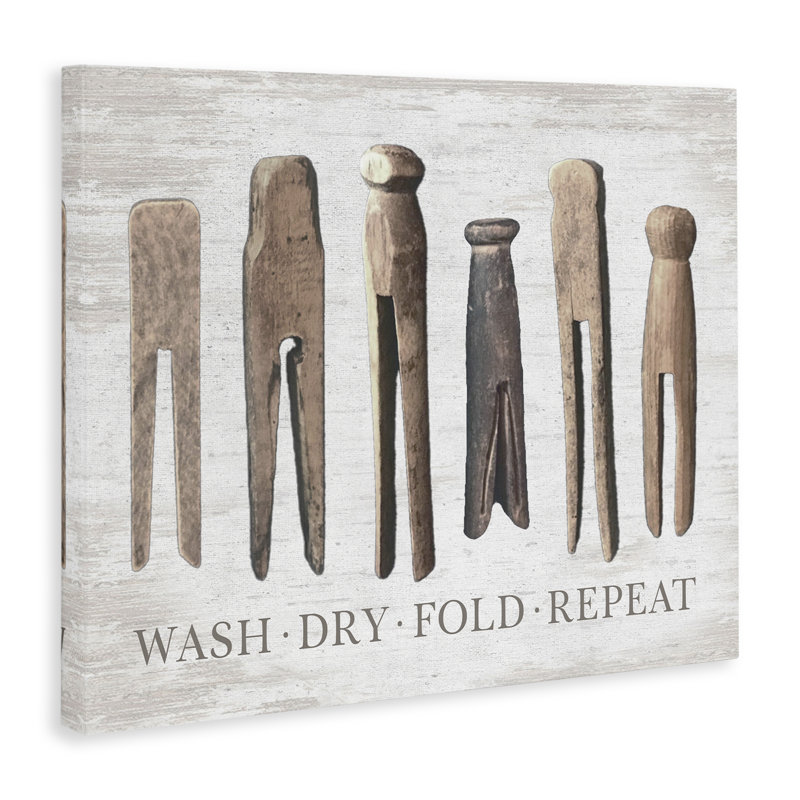 Art mural sur toile Rustic Laundry, H 16 po x l 20 po