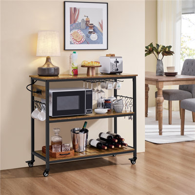 36.5″ H Kitchen Island Cart with Charge Station