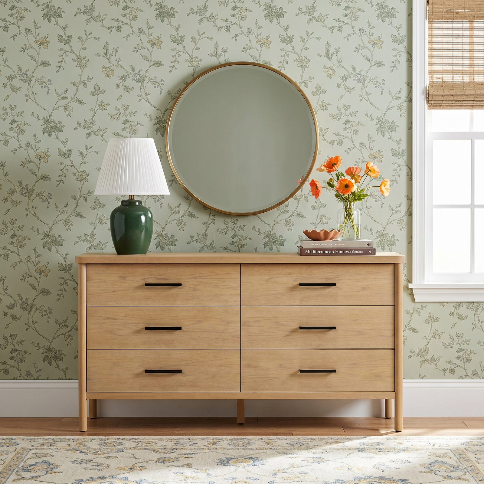 Hall 6-Drawer Dresser, Light Brown