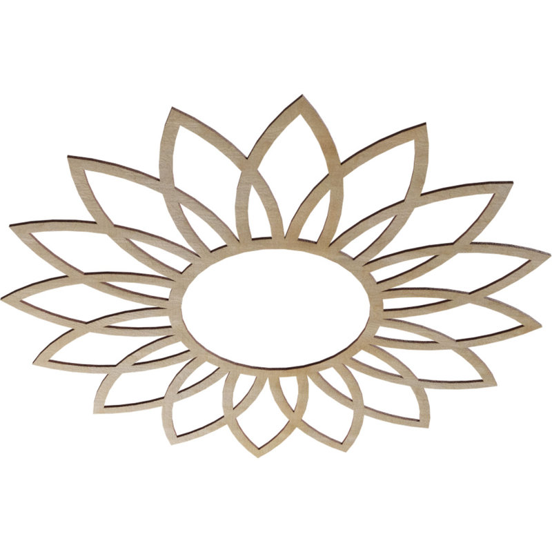 Médaillon de plafond en bois Daisy, H 40 po x l 40 po x P 0,25 po, Bouleau