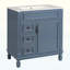 Armoire de rangement compacte pour salle de bain avec lavabo en céramique, 2 tiroirs et tablette réglable-118547481