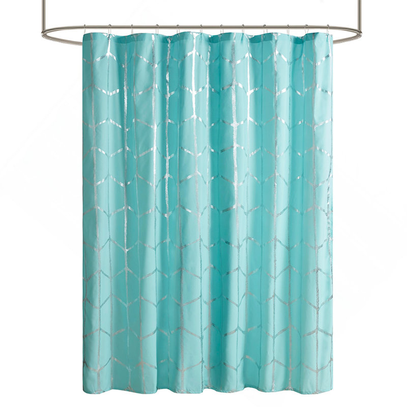 Rideau de douche imprimé métallique, Aqua / argenté