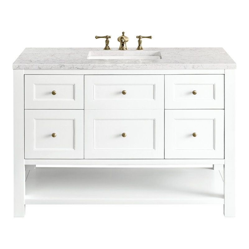 Breckenridge 48'' W Single Vanity, Eternal Jasmine Pearl, 8" Widespread, Bright White