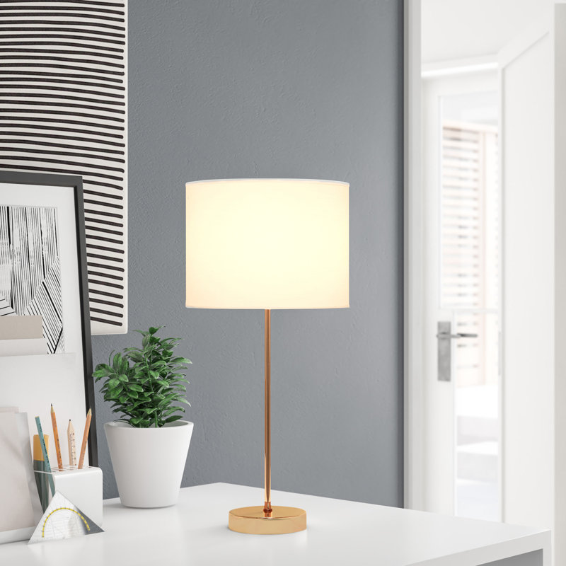Lampe de table 22,4 po Sassy, Blanc et blanc