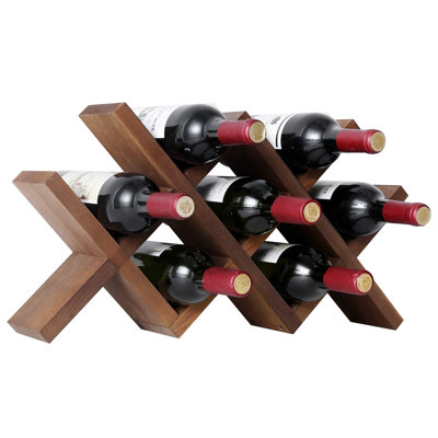 Support à vin autoportant en bois massif 7 bouteilles Diannne