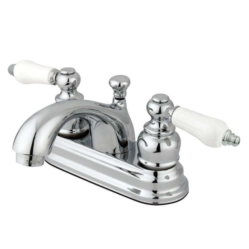 Centerset Bathroom Faucet with Drain Assembly, Polished Chrome