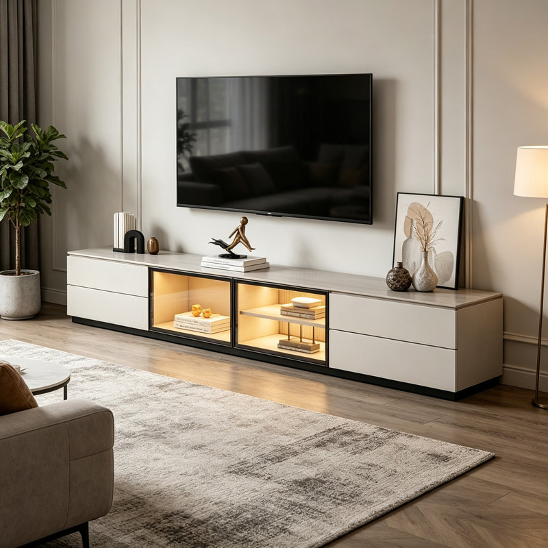 Hyde, 17.71" H x 86.61" L x 15.74" W, White