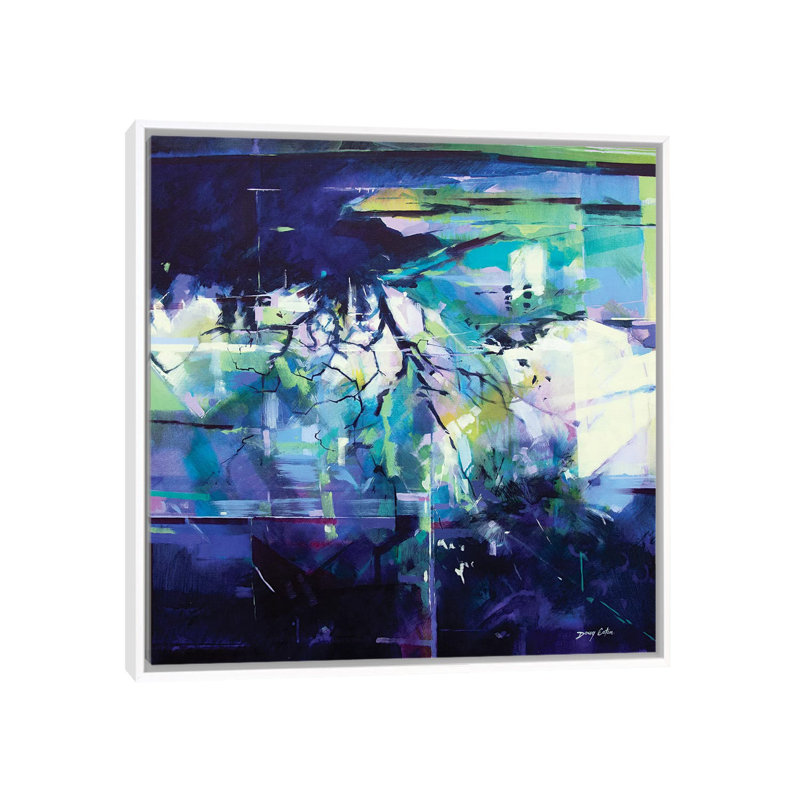 Reflections In The Field After The Rain by Doug Eaton - Painting on Canvas, 45.72 cm H x 45.72 cm W, White Framed