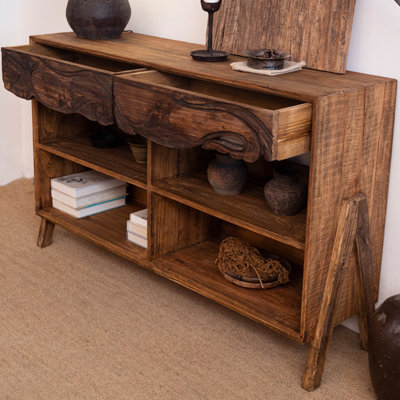 Ancient side cabinet in the style of Wabi-Sabi