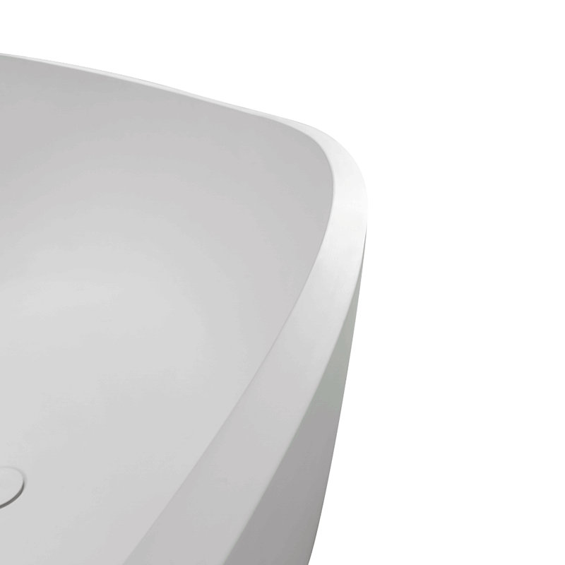63" Premium Solid Surface Deep Soaking Bathtub