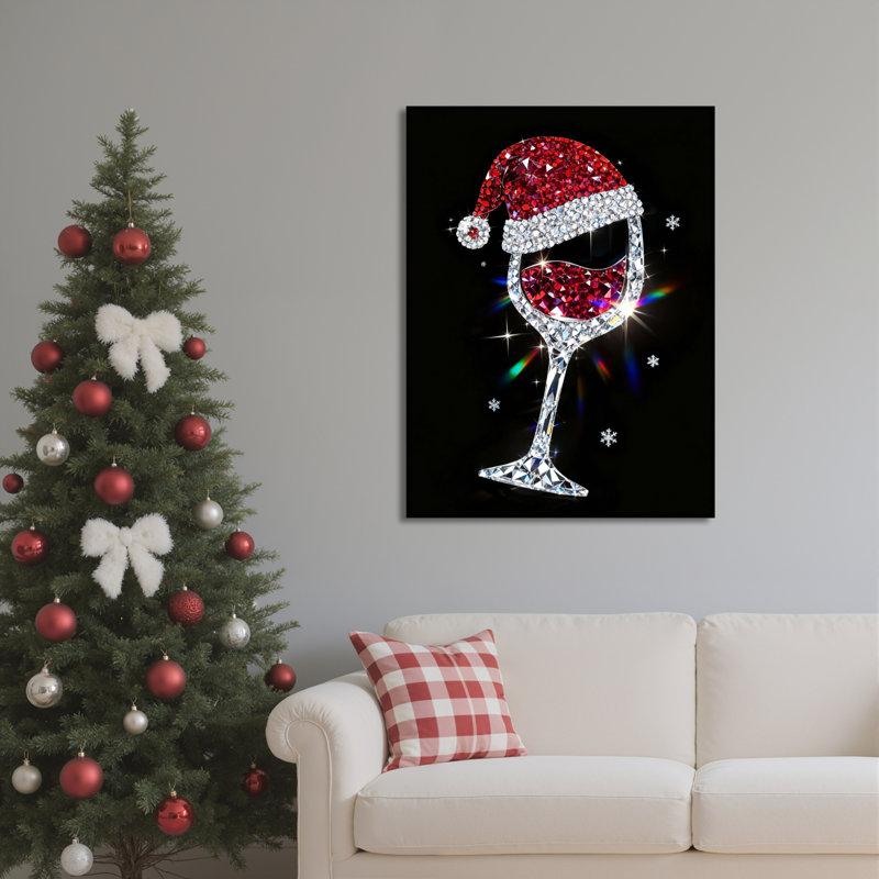 «Sparkling Wine Glass», art mural sur toile, H 24 po x l 16 po