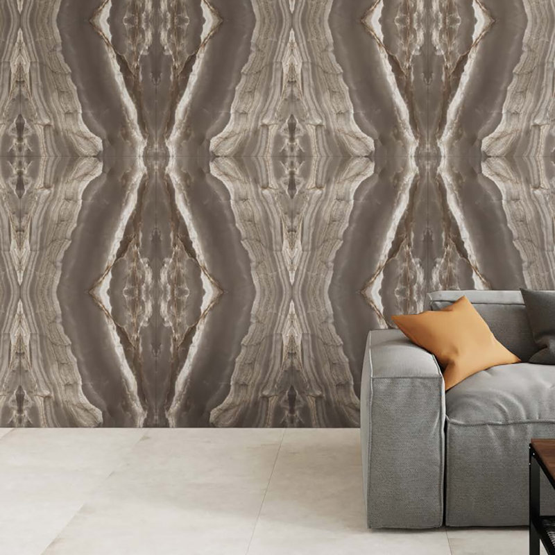 New Perla 24" x 48" Porcelain Marble Look Wall & Floor Tile, Brown