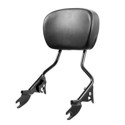 Detachable Motorcycle Passenger Backrest, Compatible With Harley-Davidson Touring, Street Glide, Road Glide, Road King, 16-Inch Height, Black