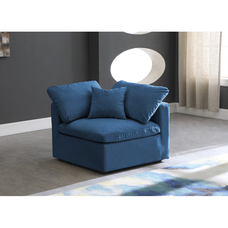 Siège modulaire en velours 35 po Ativa, Velours marine