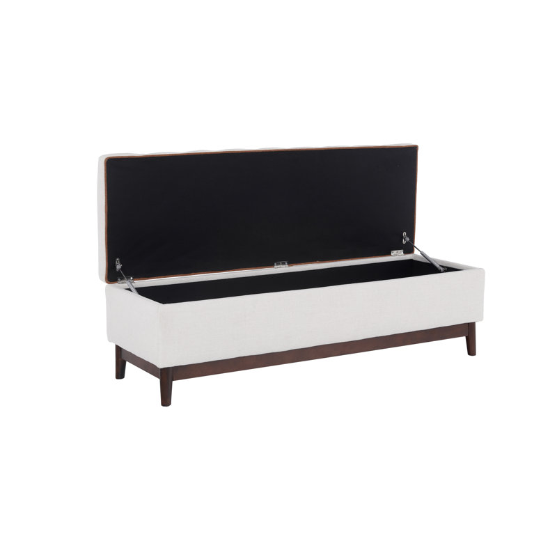 Brooke 2 Contemporary Storage Bench, White