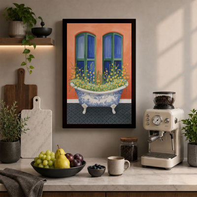 Windows in Bloom Surrealism 1 Piece Wrapped Canvas Wall Art