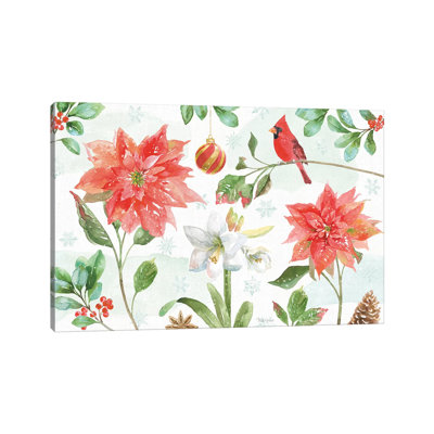 Holiday Flora IV 1 Piece Wrapped Canvas Wall Art