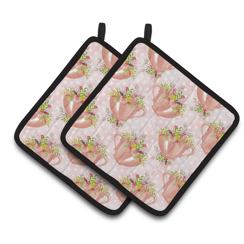Caroline's Treasures Floral Polyester Potholder Set