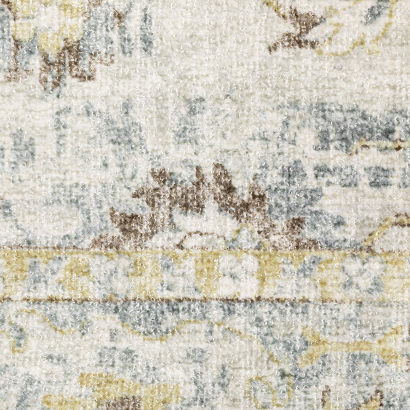 Tapis floral en laine et viscose tissé à la main Eiligio, Tapis de couloir 2 pi 6 po x 10 pi