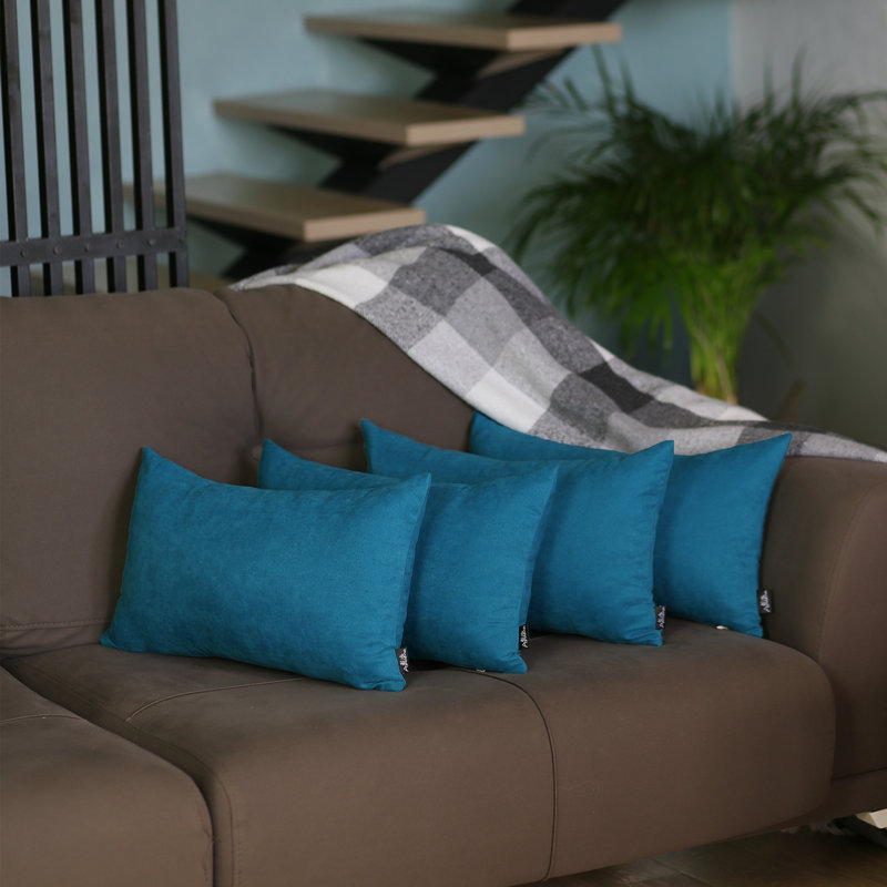 Tahitian Tide Blue Polyester Lumbar Pillow Covers Set of 4