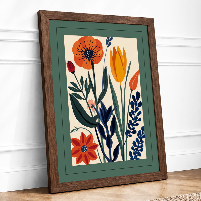Arrangement Botanical - Framed Print, A2 - 59.4 x 42.0 cm, Walnut