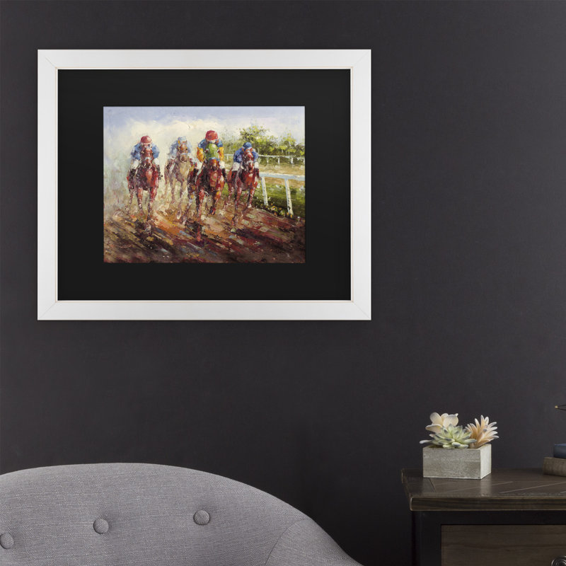 «Kentucky Derby», reproduction d'art sur toile encadrée, H 11 po x l 14 po x P 0,5 po, Blanc