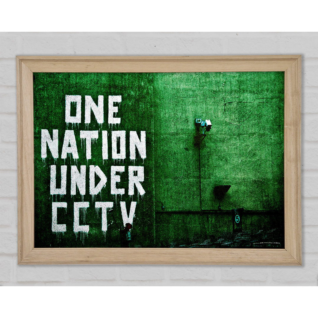 One Nation Under Cctv Green Gerahmter Druck