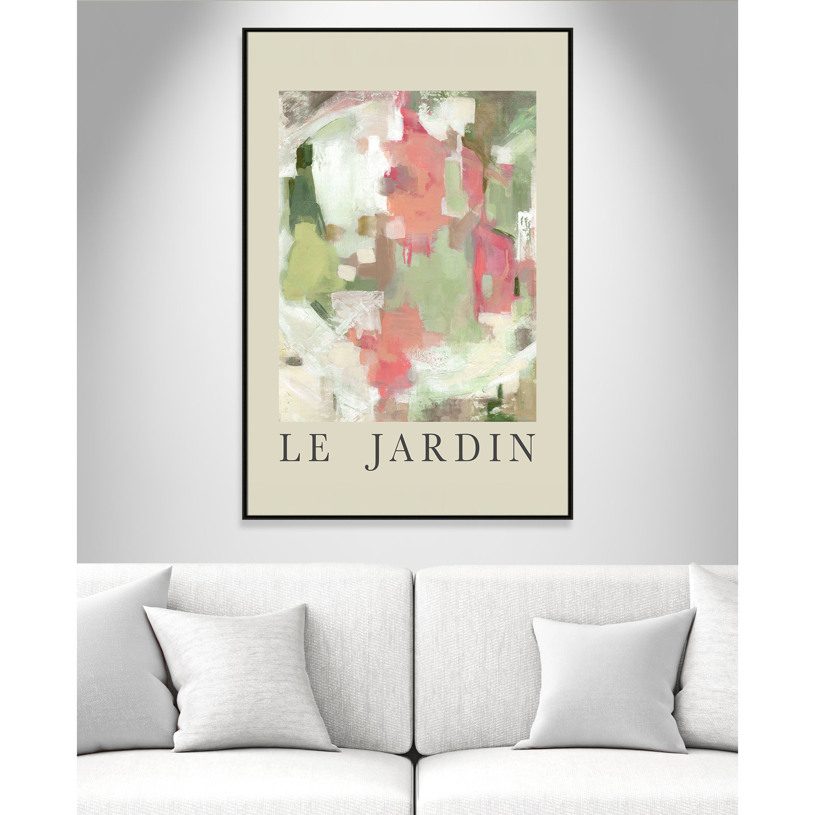 Riya "Le Jardin" Print by Carol Robinson, Espresso Floater Frame, No, 61.5" H x 41.5" W x 2" D