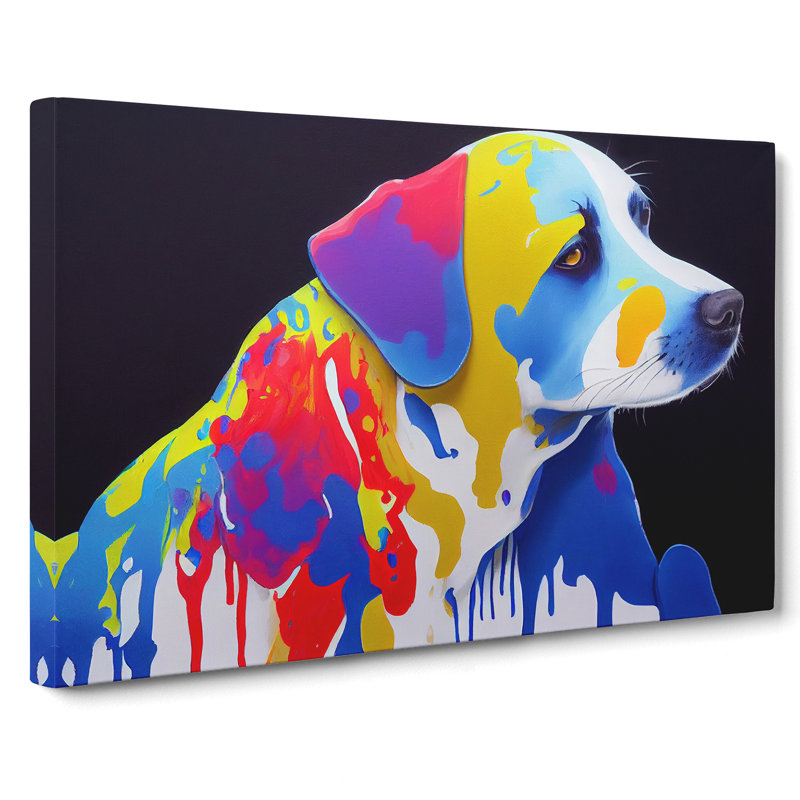 Painted Dog Vol.1 Abstract - Wrapped Canvas, 50cm H x 76cm W x 3cm D