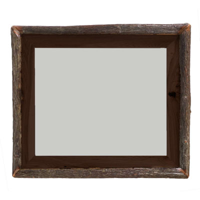 Fireside Lodge Hickory Log Mirror - With Glass - Espresso - 32"W x 36"H