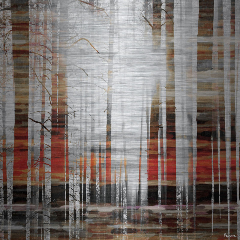 «Sunlight Through The Trunks» par Parvez Taj - reproduction sur métal, H 18 po x l 18 po x 1,5 po